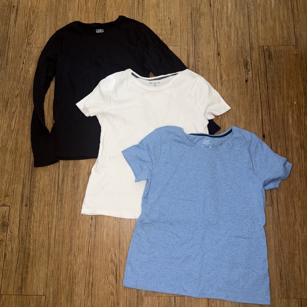 Croft & Barrow The Classic Tee Women's Size PS Lot Of 3 Short & Long Sleeve V10